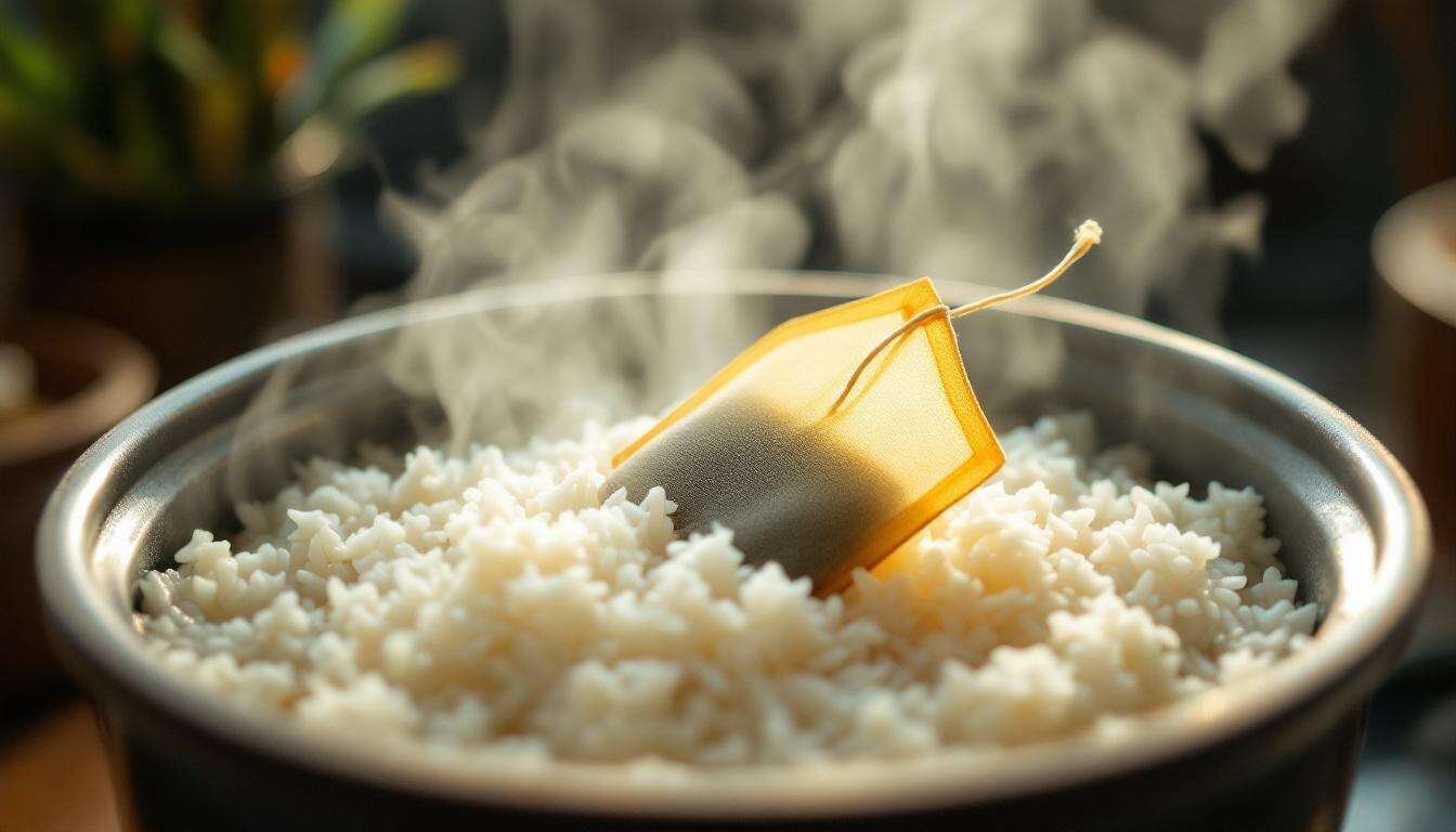 Wenn Sie beim Kochen von Reis einen Teebeutel mitkochen, erhält die Beilage ein feines Aroma, das besonders gut zu asiatischen Speisen passt