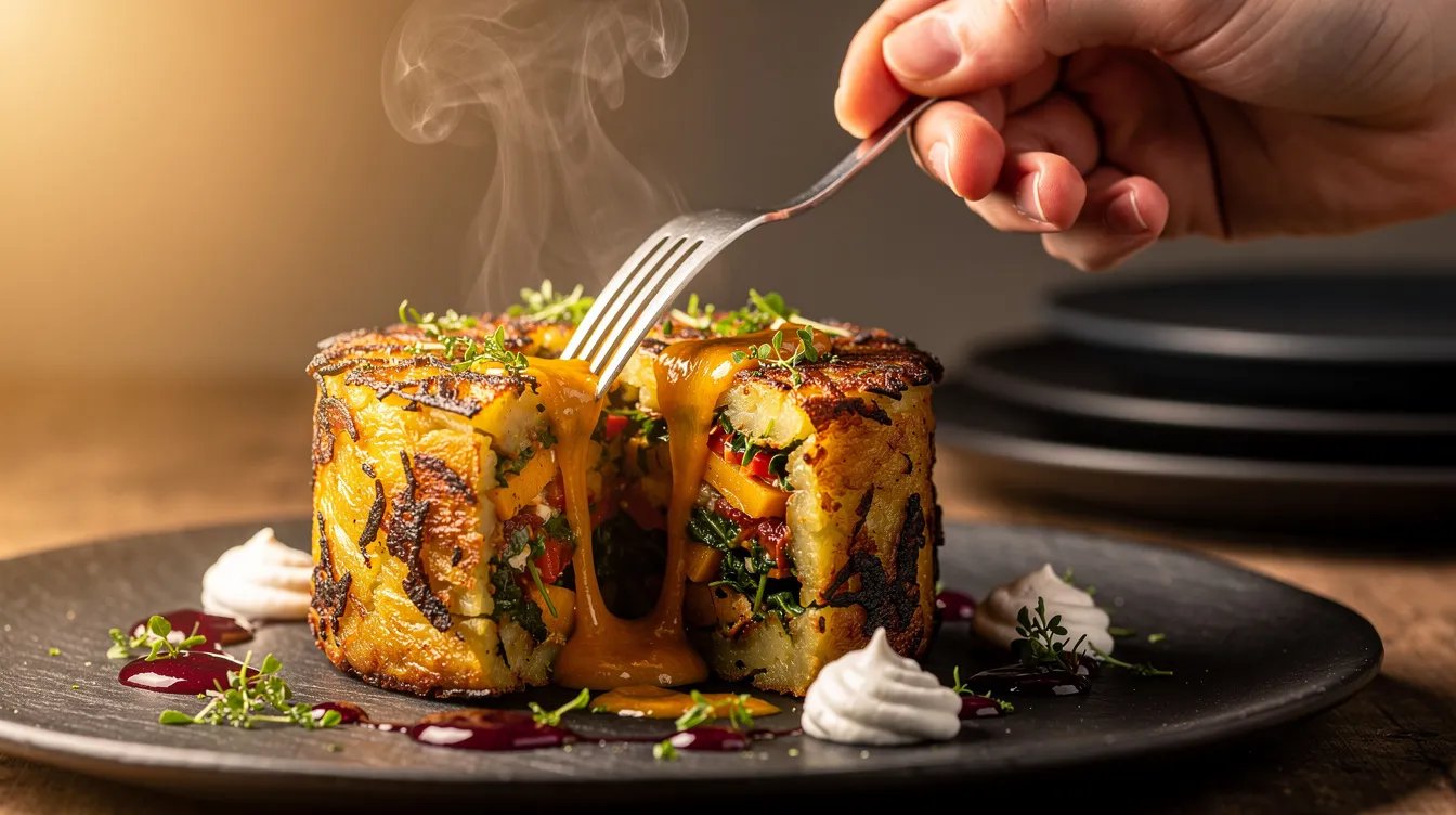 Hensslers gefüllte Kartoffelrösti – da steckt ordentlich Geschmack drin!