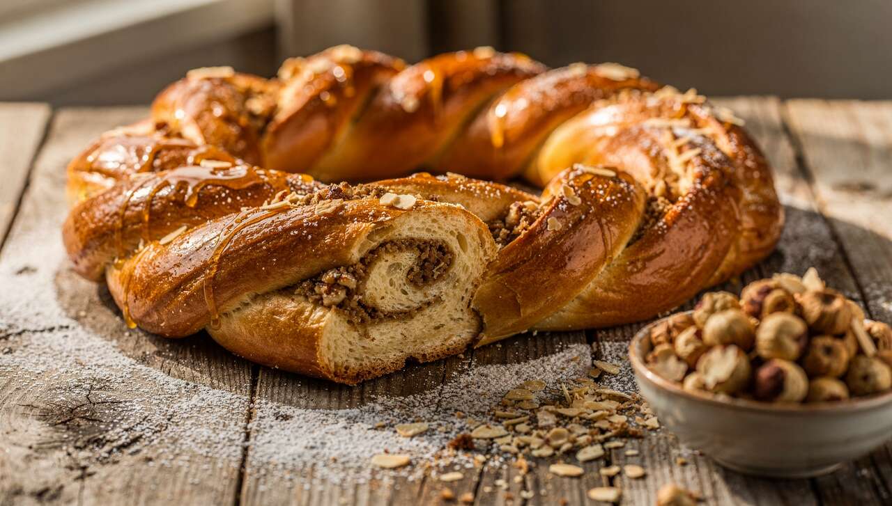 Oster-Hefekranz mit Nussfüllung: So bleibt er drei Tage lang saftig und weich