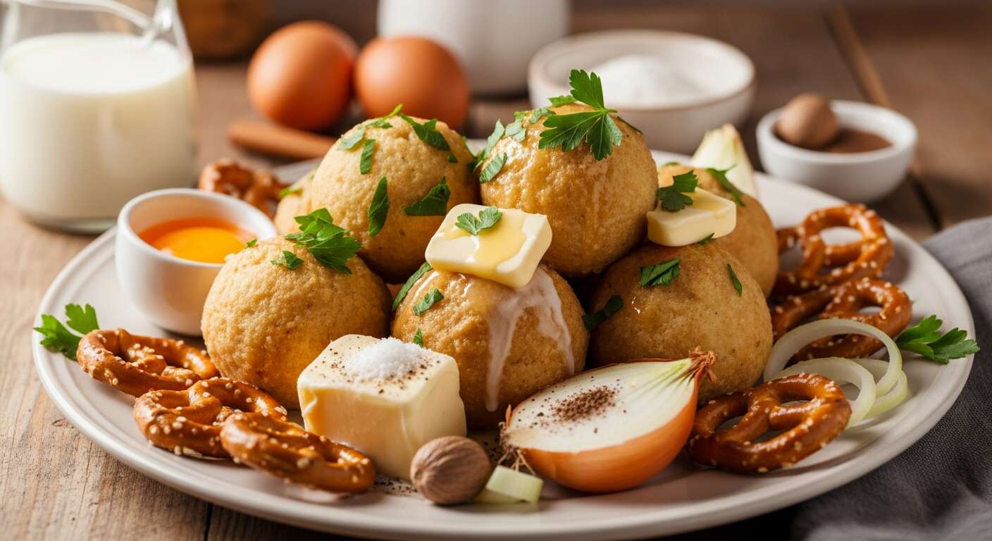 Brezel-Knödel als Beilage, mit Petersilie und brauner Butter – ein Geheimtipp aus Bayern