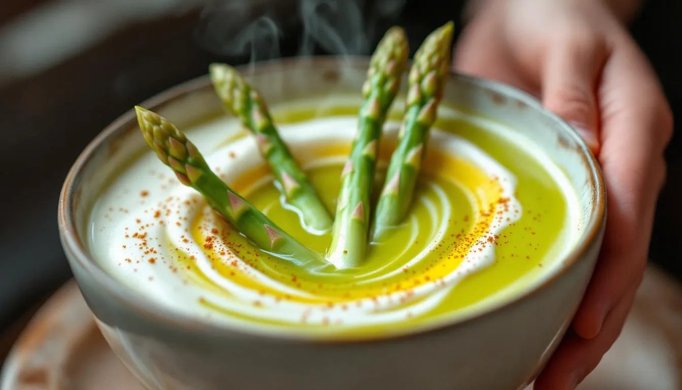 Spargelcremesuppe wie im Landgasthof, mit einem Schuss Muskat – dieses Rezept überzeugt seit Generationen