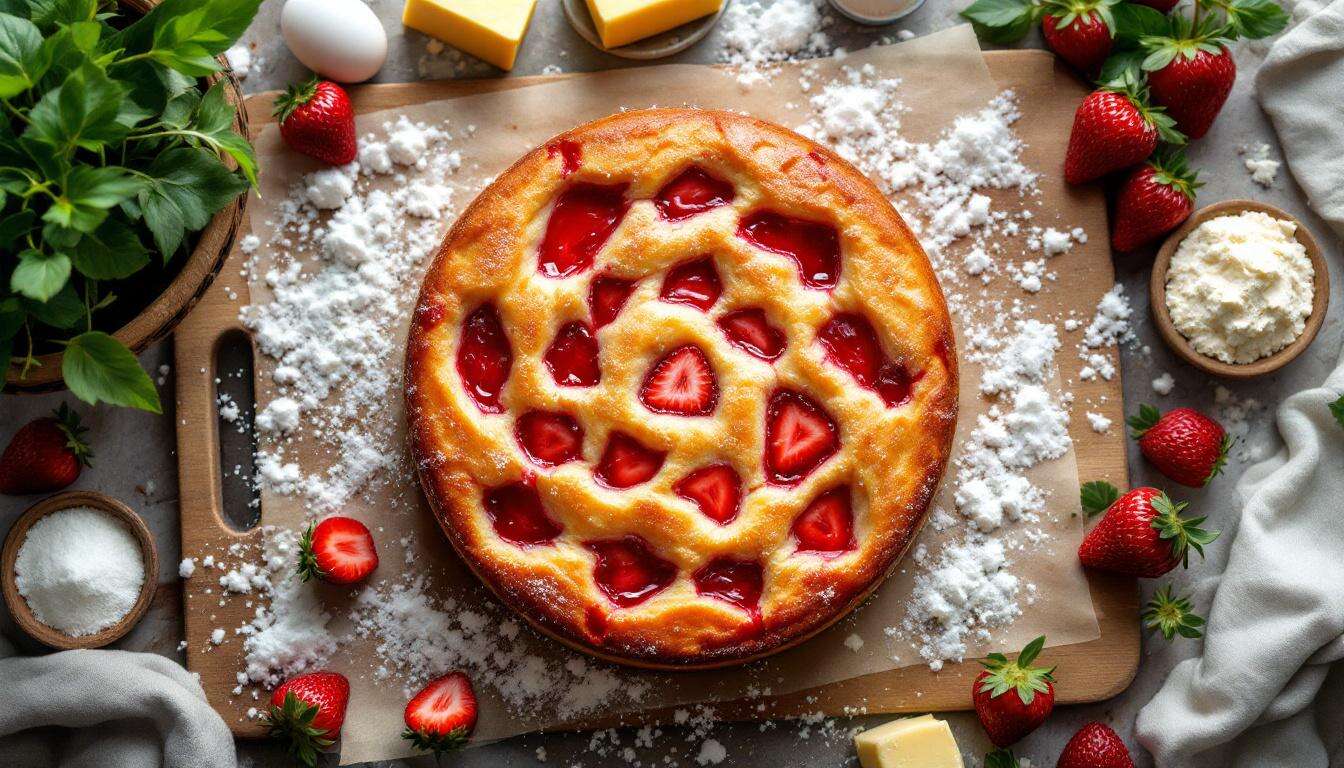 Erdbeerboden vom Blech: Landfrauen-Rezept mit nur 5 Zutaten und 30 Minuten Backzeit