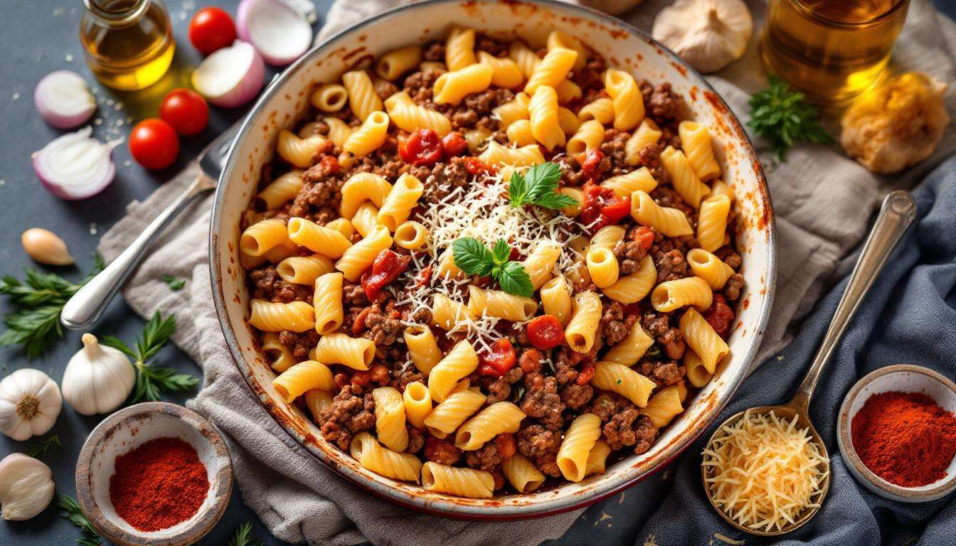 Ofen-Makkaroni alla mamma – simpler Auflauf mit Hackfleisch