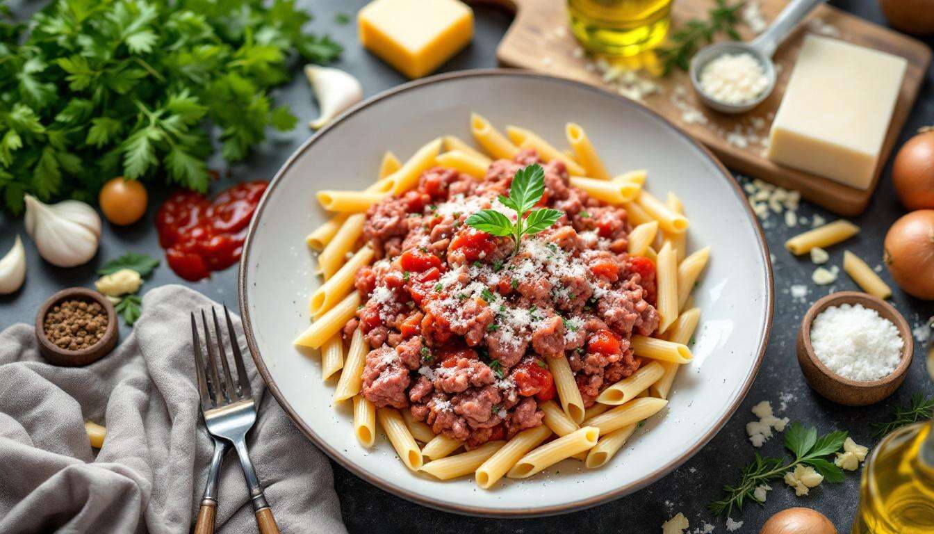Schlemmergericht für den Feierabend: Hackfleisch-Nudelauflauf mit Béchamelsauce - schnelles Rezept