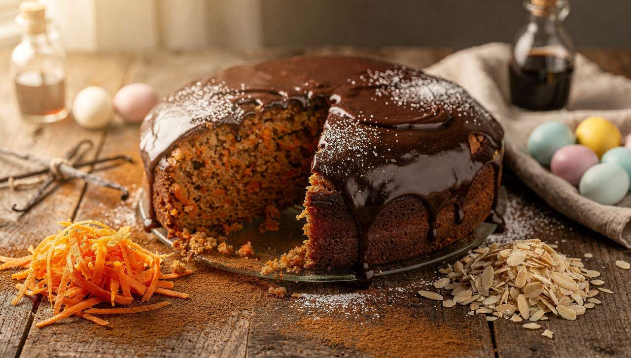 Saftiger Möhrenkuchen mit Schoko-Glasur: Leckerer Osterkuchen