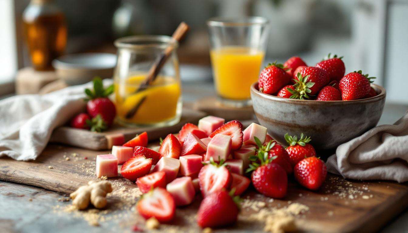 Rhabarber-Erdbeer-Marmelade: Das Verhältnis 60 zu 40 sorgt für die ideale Balance