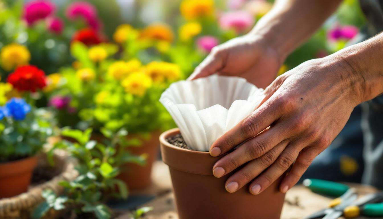 Alle Gärtner sollten jetzt einen Kaffeefilter in den Blumentopf legen
