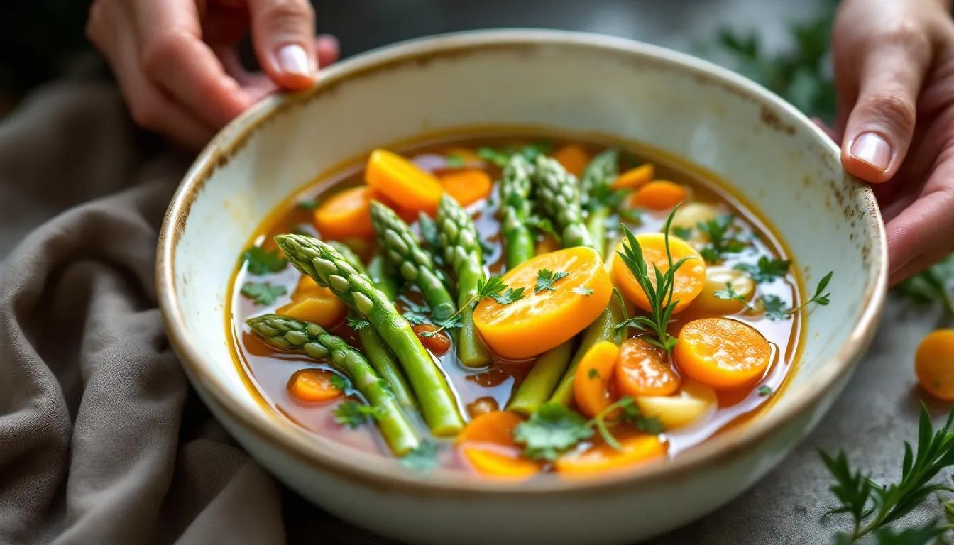 Frühlings-Minestrone mit Bärlauch und Spargel, das perfekte Gericht für den April
