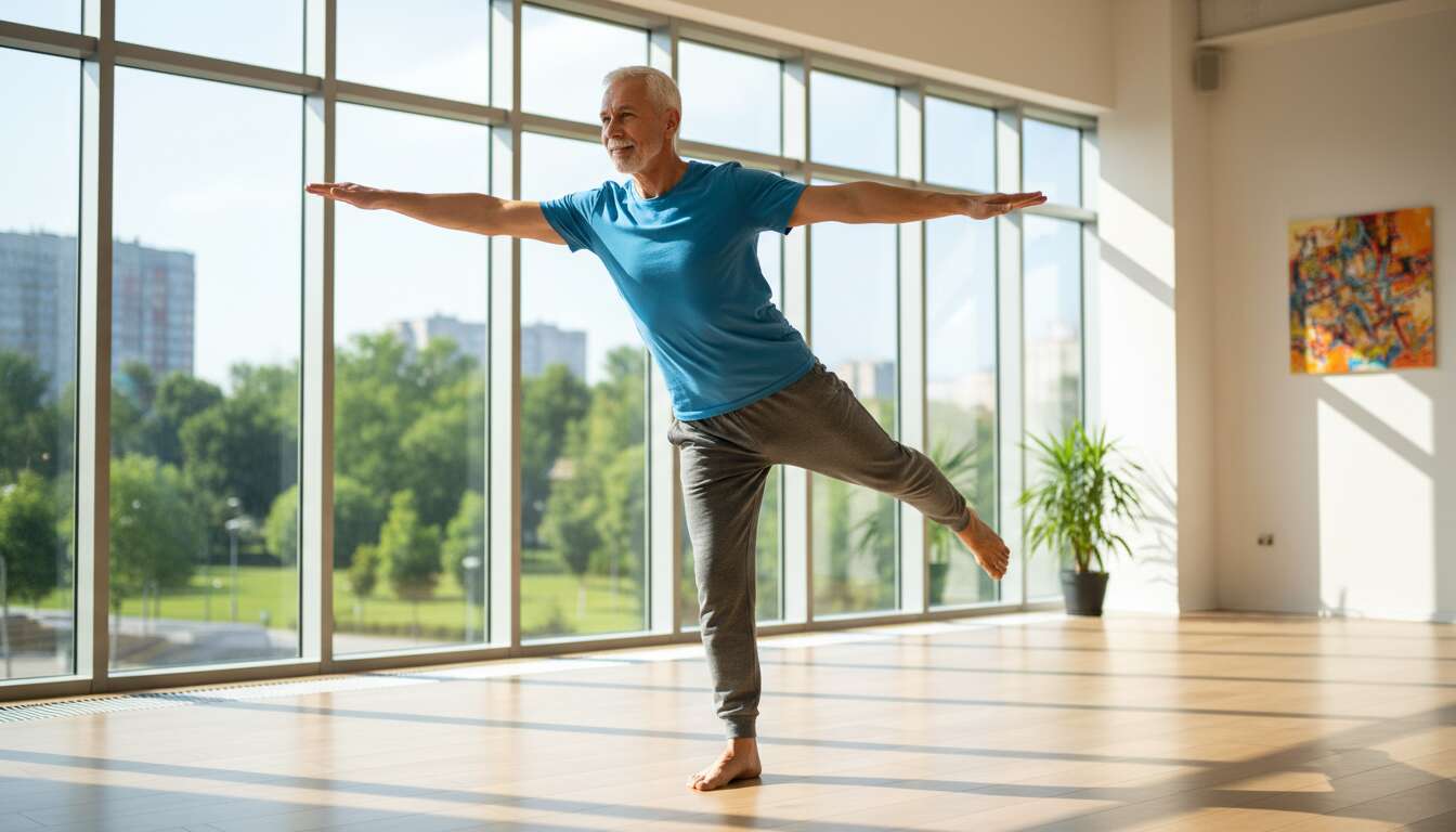Pilates im Stehen ab 65: Diese 8-Minuten-Sequenz stärkt Core und Gleichgewicht gleichzeitig