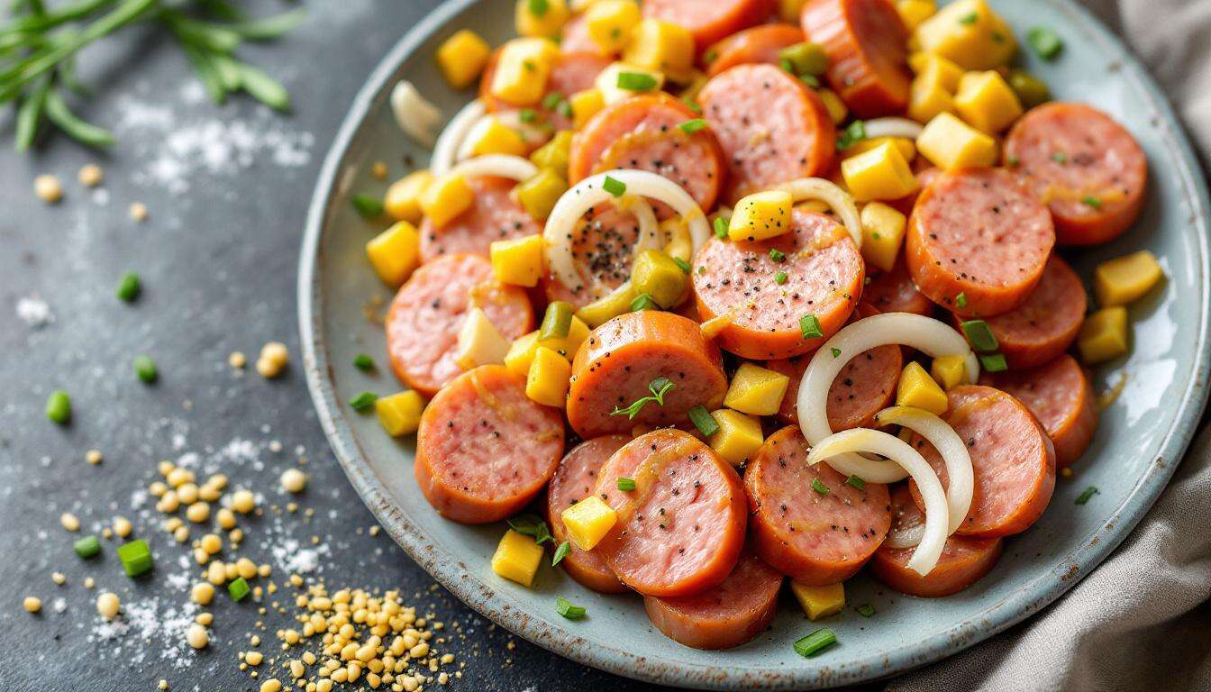 Wurstsalat mit Essig-Öl-Dressing: Blitzrezept für Genuss in nur 10 min