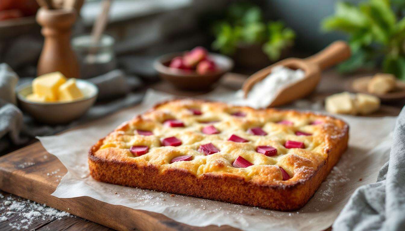 Rhabarberkuchen vom Blech: Dieses Landfrauen-Rezept braucht nur 4 Zutaten und 25 Minuten