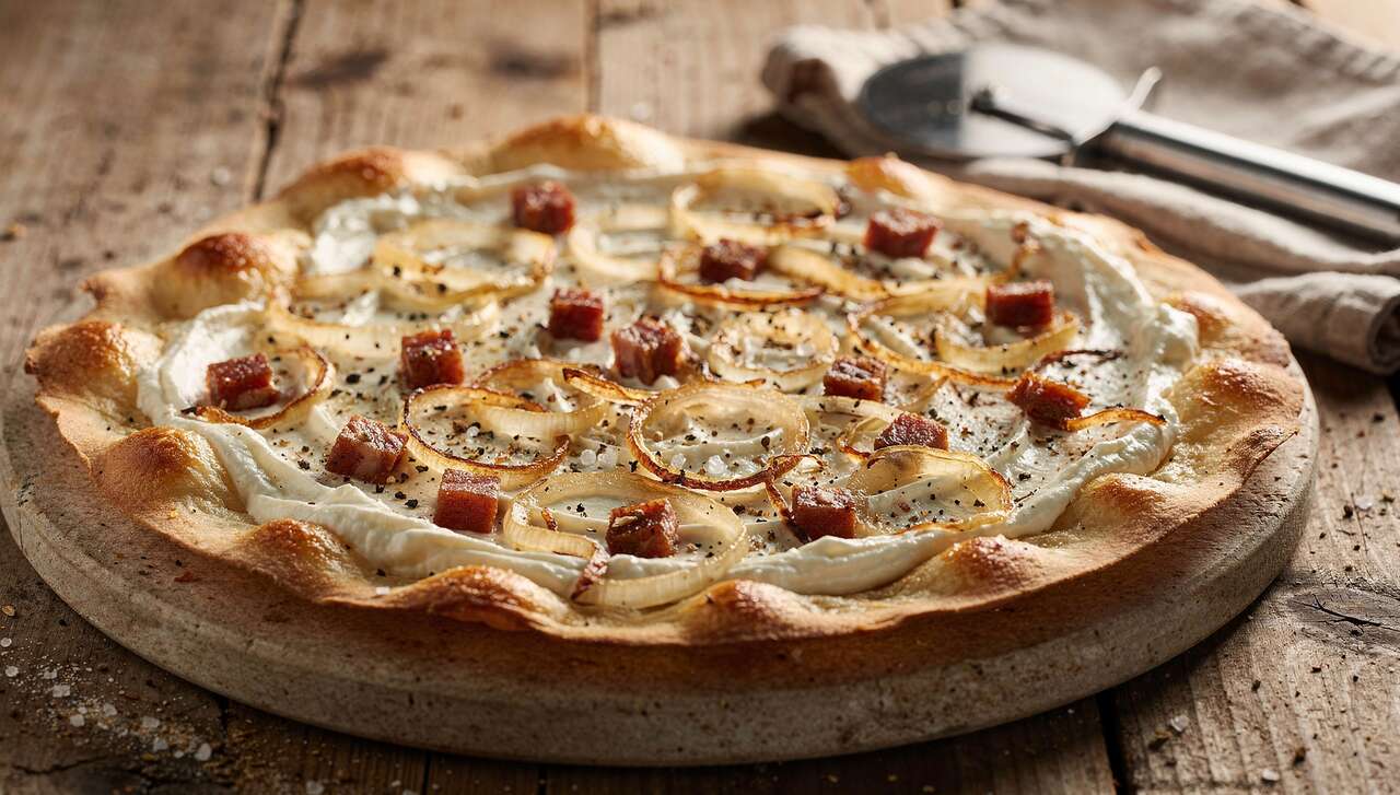 Flammkuchen aus dem Airfryer von Ninja, in 8 Minuten knuspriger als vom Lieferdienst!