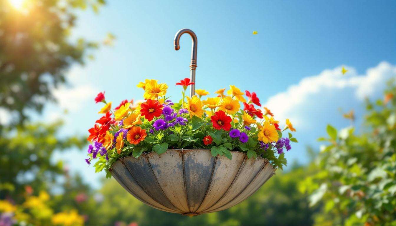 Kreative Gartenidee: So wird Ihr alter Regenschirm zum Hingucker