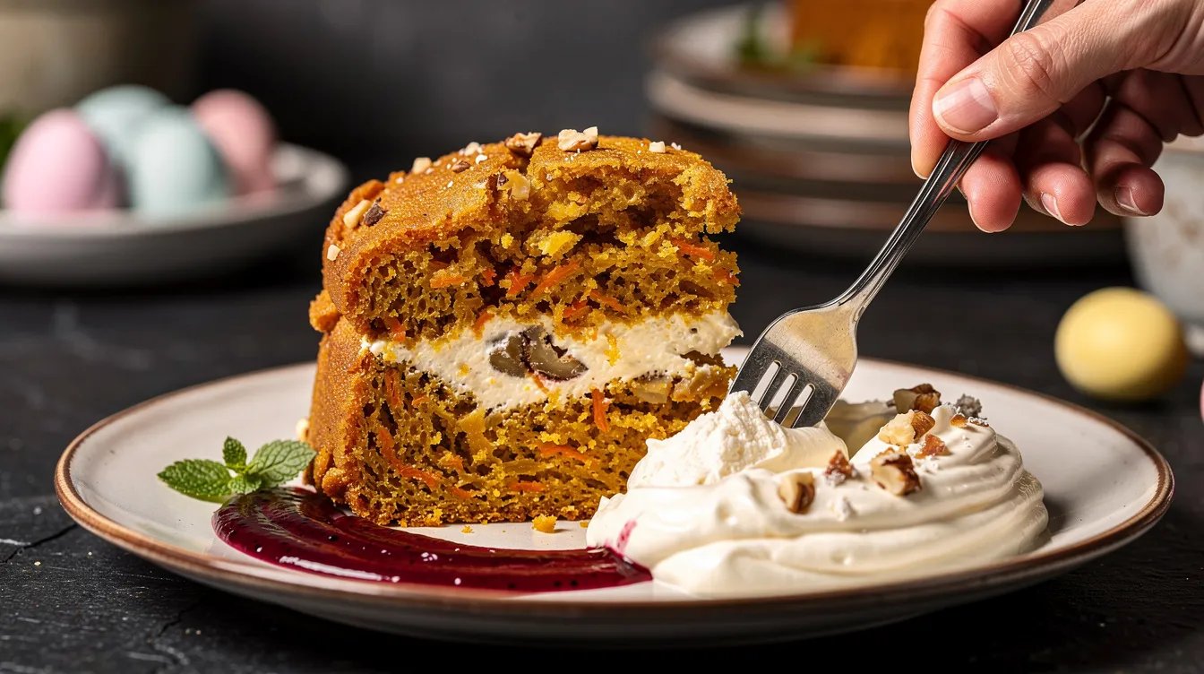 Oster-Klassiker neu interpretiert: Saftiger Karotten-Nusskuchen mit feiner Eierlikör-Creme