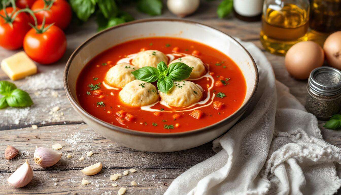 Einfach &amp; raffiniert: Tomatensuppe mit Parmesan-Klößchen