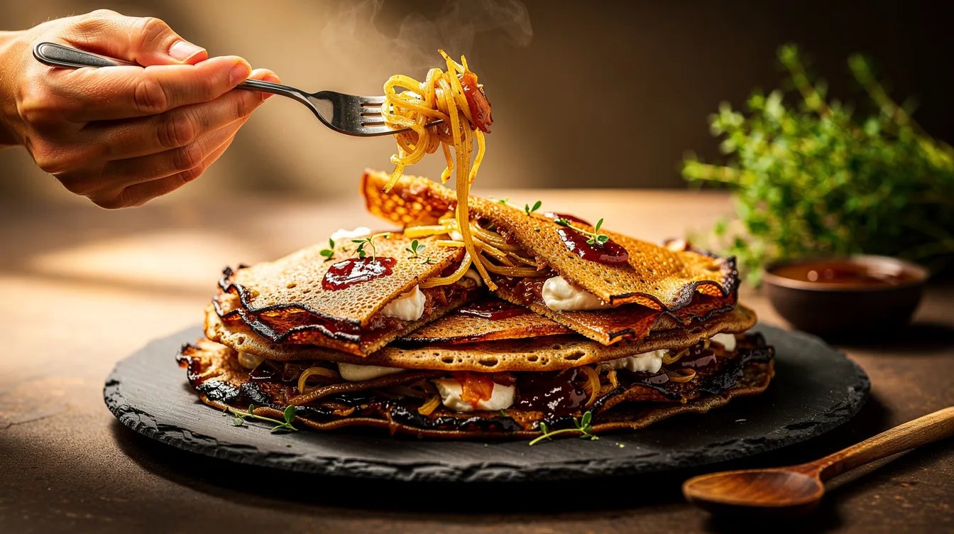 Rezept: Galettes (bretonische Pfannkuchen) mit karamellisiertem Knollensellerie