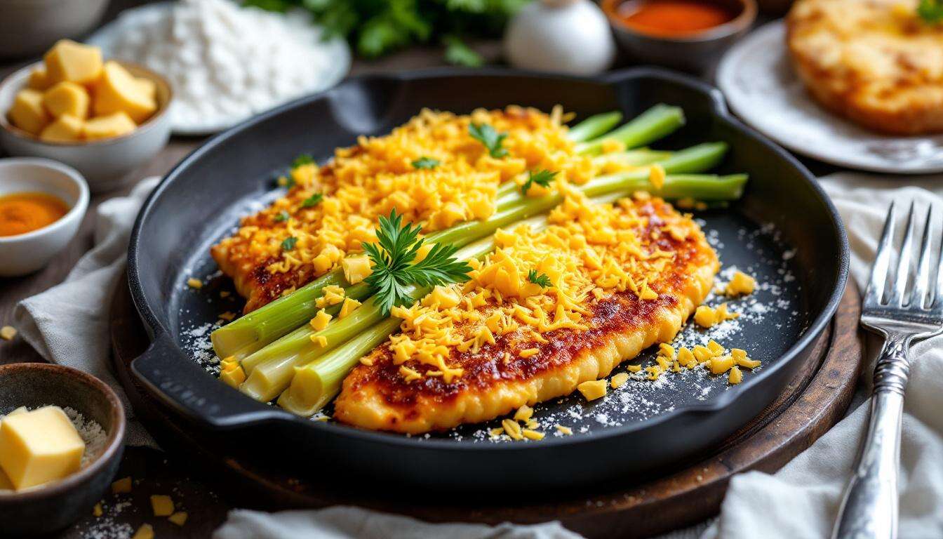 Überbackene Schnitzel im Ofen: Porree-Schnitzel köstlich gratiniert