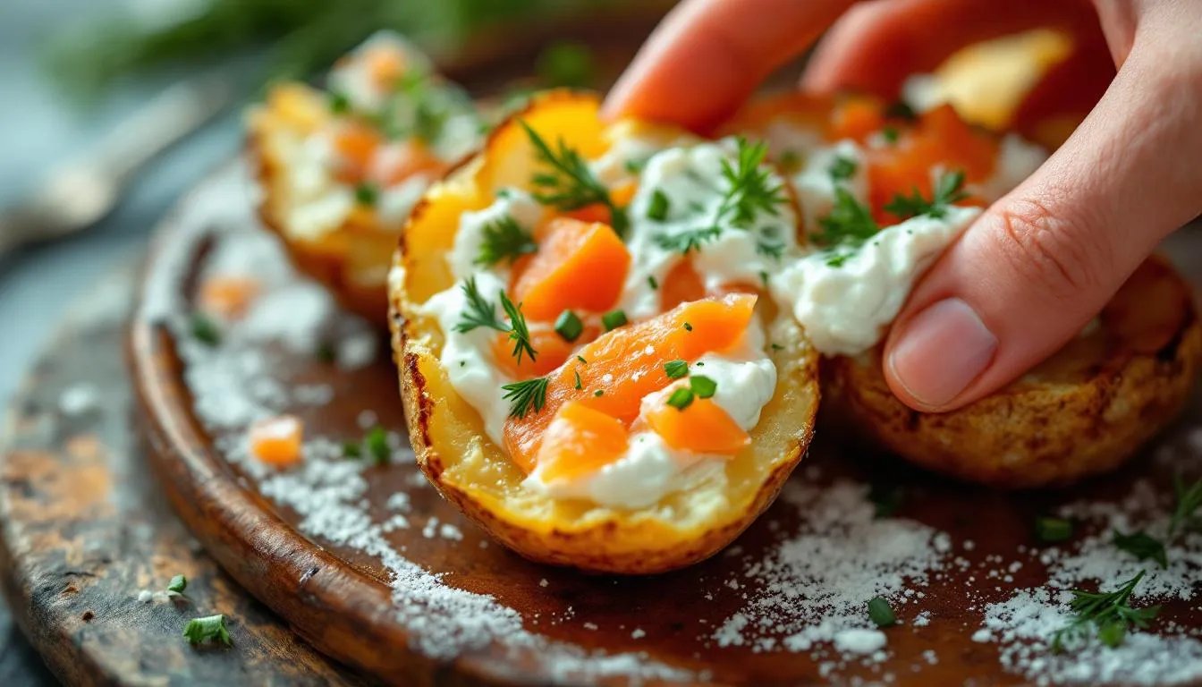 Ofenkartoffeln mit Kräuterquark und Räucherlachs: Das 15-Minuten-Abendessen für den Frühling
