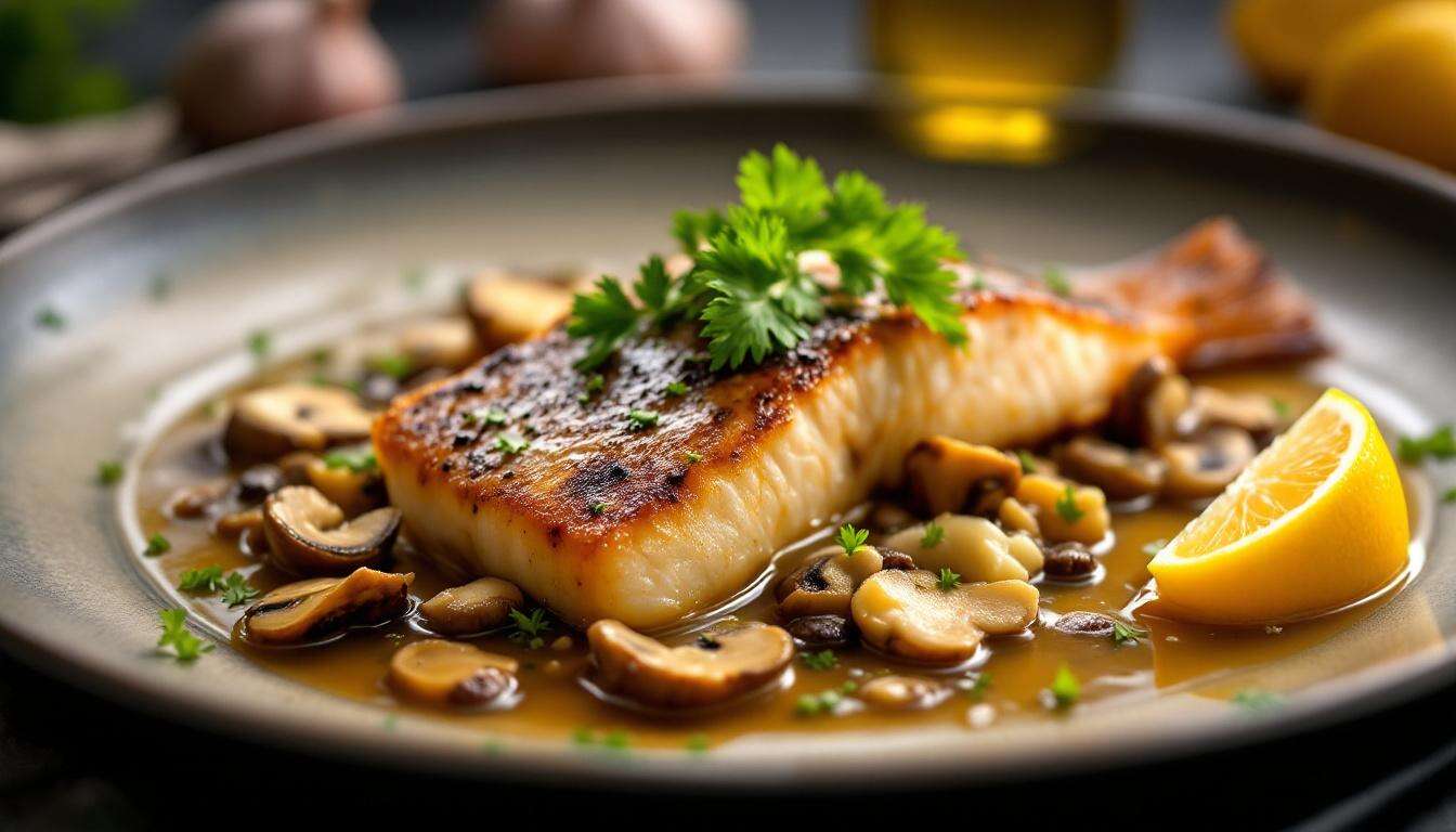 Das perfekte Dinner Rezepte - Abgeflämmter Zander, Pilzcreme &amp; Pilzkonsommé