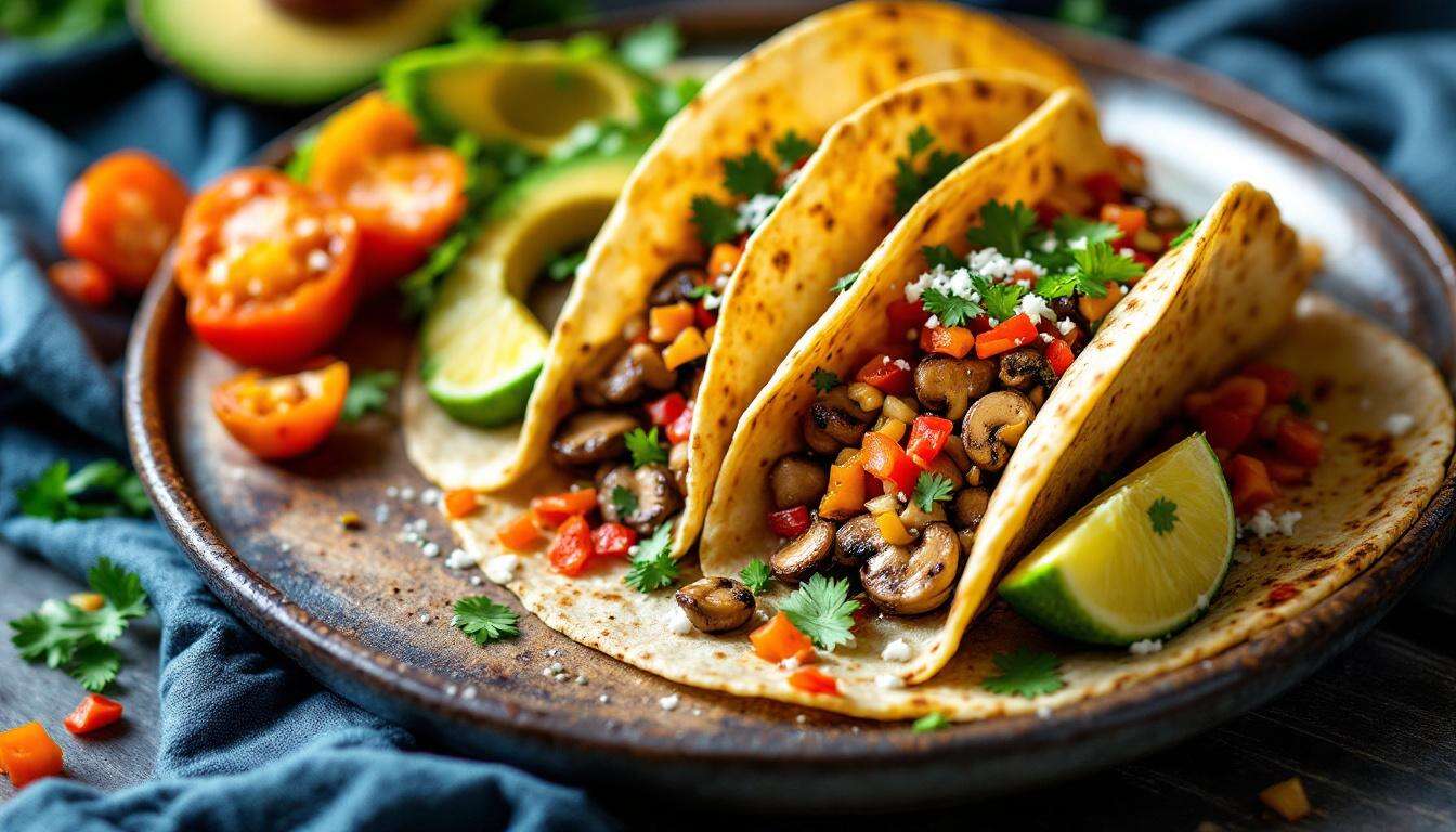 Pilz-Tacos mit gerösteter Paprika – vegan, schnell gemacht und richtig knusprig