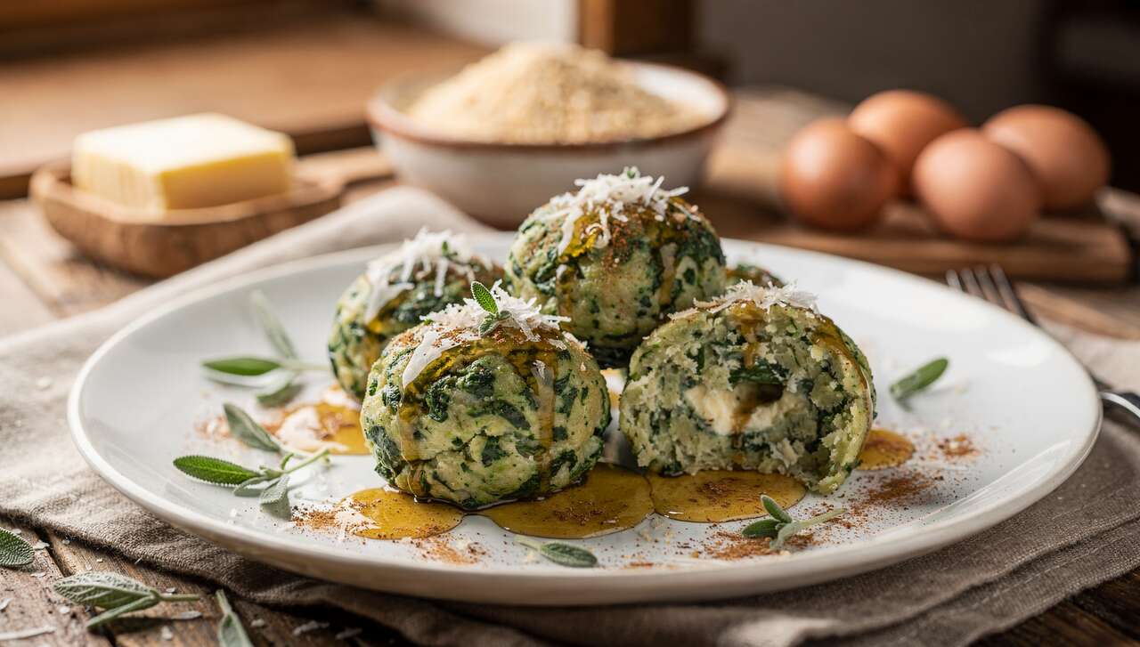 Spinatknödel mit Salbeibutter: Nur 6 Zutaten für ein Gericht wie in Südtirol