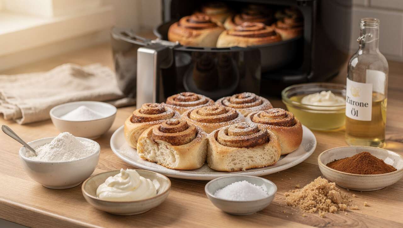 Zimtschnecken aus dem Airfryer: In 12 Minuten fertig, ganz ohne Hefeteig