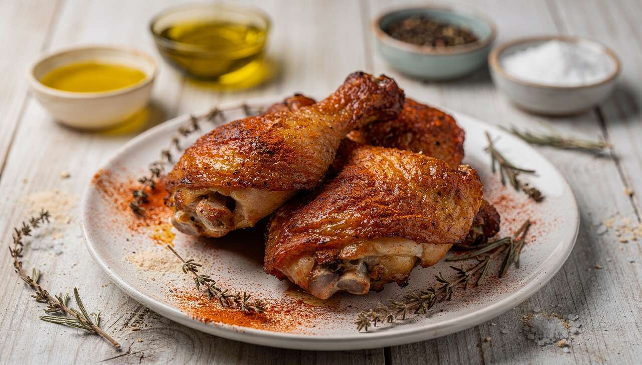 Hähnchenschenkel aus dem Airfryer: Der Geheimtipp für perfekt knusprige Haut