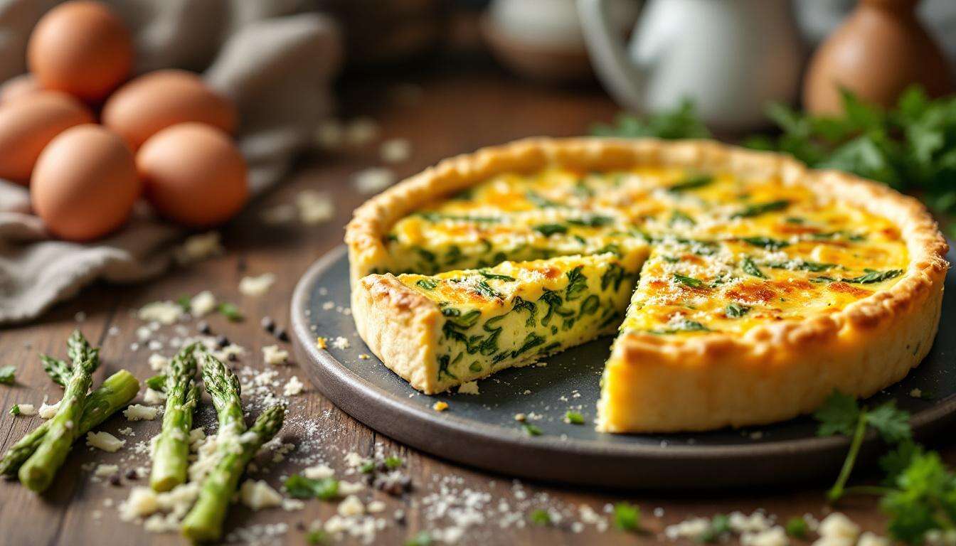 Spargel-Quiche ohne Blätterteig: Dieses leichte Rezept gelingt mit nur 5 Zutaten