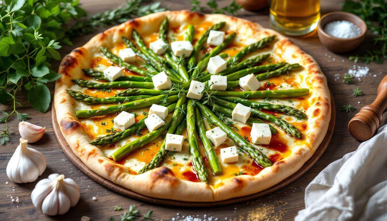 Spargel-Flammkuchen mit Ziegenkäse: In 15 Minuten knusprig – auch ohne Pizzastein