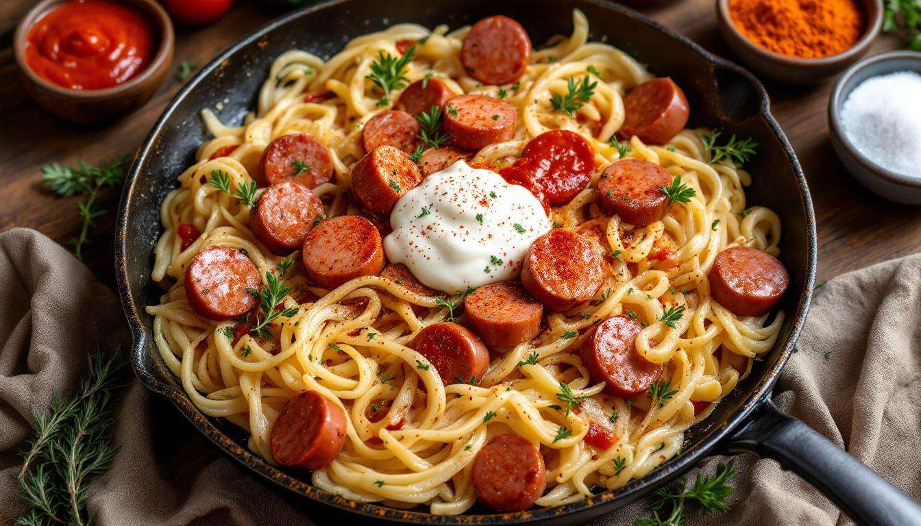 Bratwurst-Geschnetzeltes: Diese cremige Pfanne ist in 30 Minuten fertig