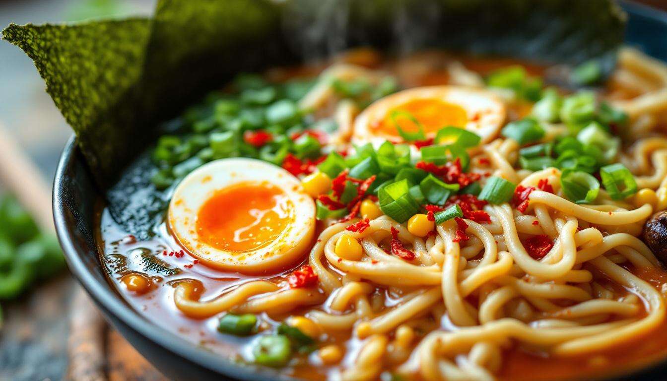 Ramen mit südostasiatischem Twist: Udon-Nudel-Suppe mit mariniertem Ei