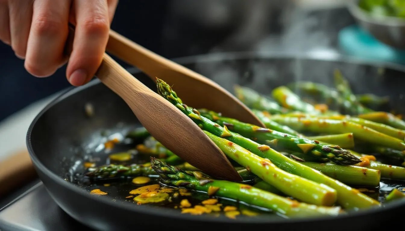 Grüner Spargel aus der Pfanne: Steffen Henssler brät ihn nur mit dieser einen Technik