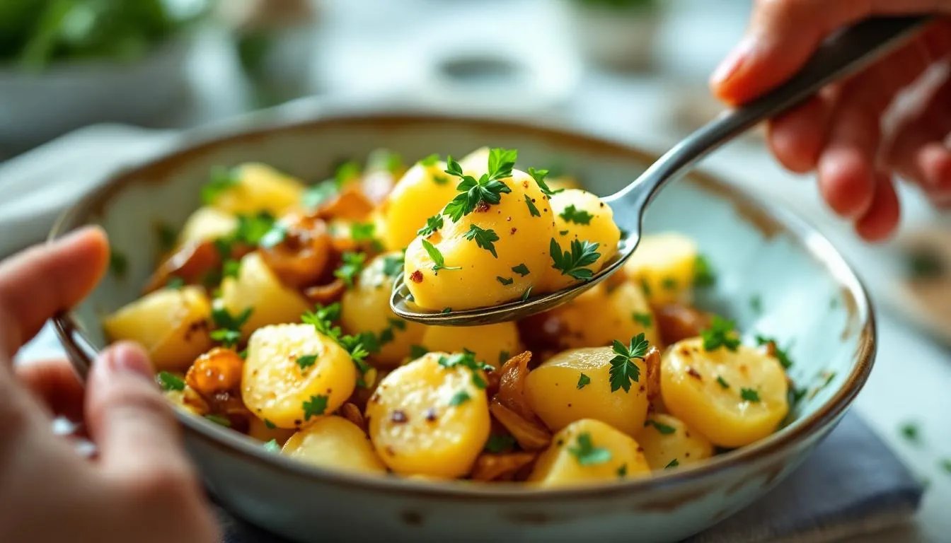 Dieser Kartoffelsalat gelingt ohne Mayo und schmeckt besser als das Original!