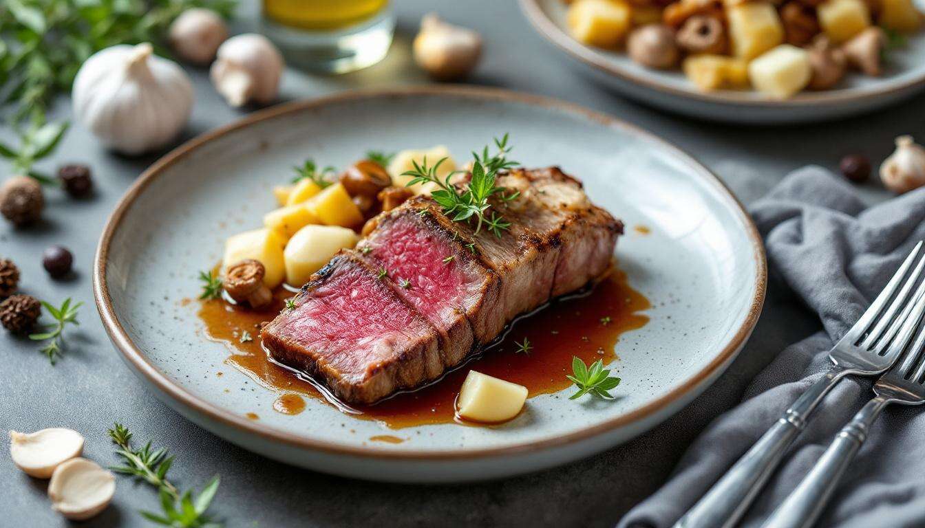 Das perfekte Dinner Rezepte - Rehrücken mit Pilz-Duxelle, Selleriecreme, Ofen-Sellerie &amp; Wildjus