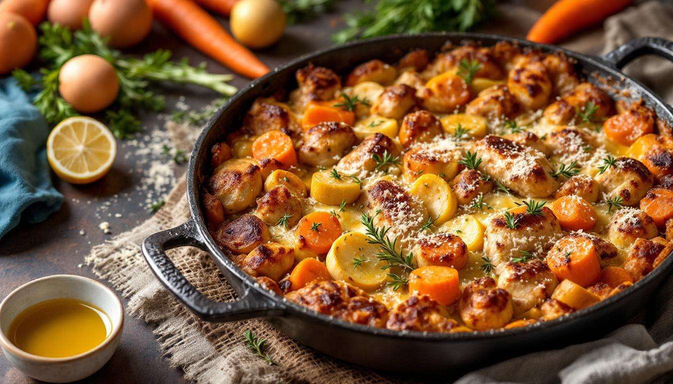 Aromatischer Superstar: Teste diesen köstlichen Hähnchen-Möhren-Auflauf