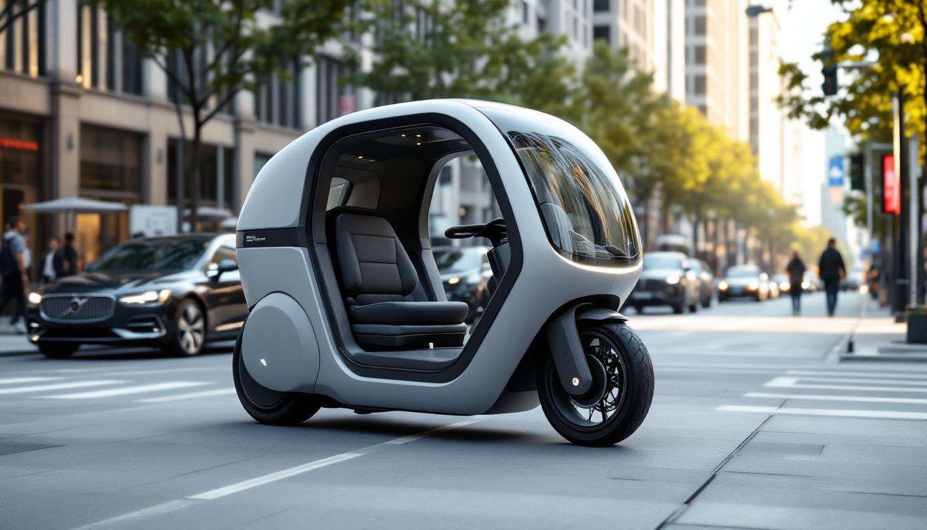 Auto-Ersatz für die Stadt: Dieses E-Bike hat eine Kabine und ein Lenkrad