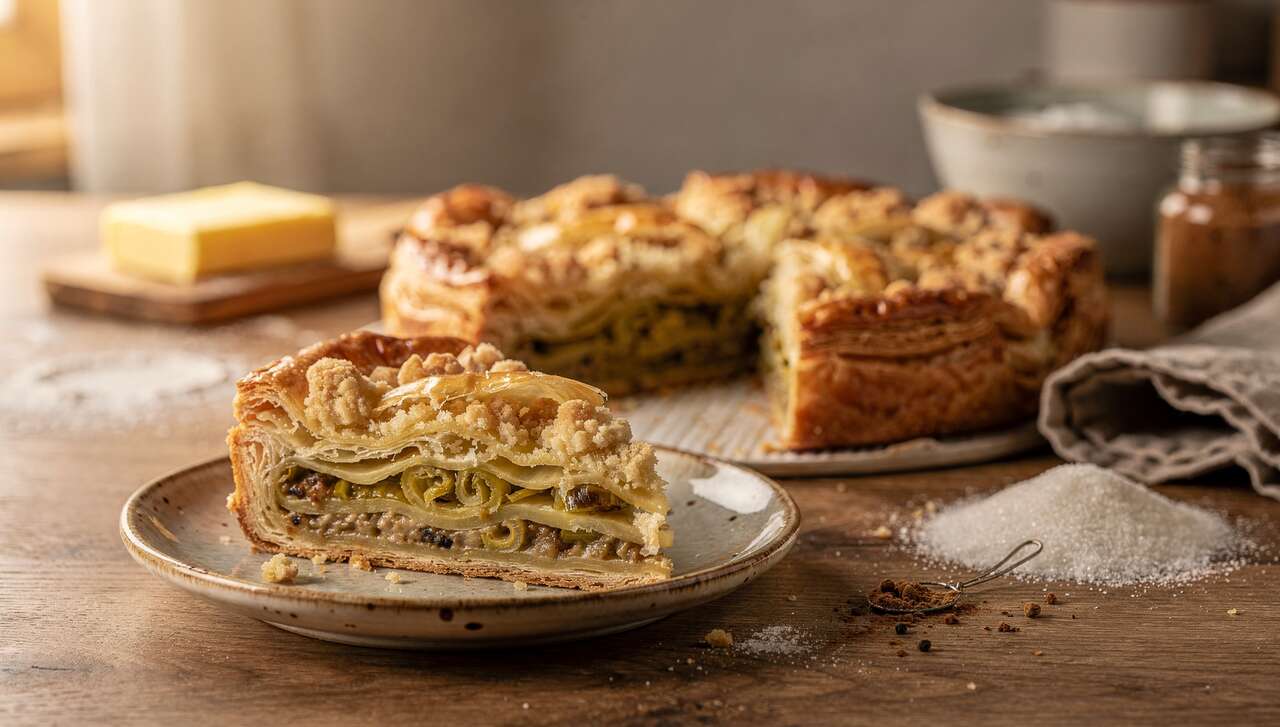 Prasselkuchen mit Streuseln: Blätterteig macht ihn knuspriger als jede Konditorei
