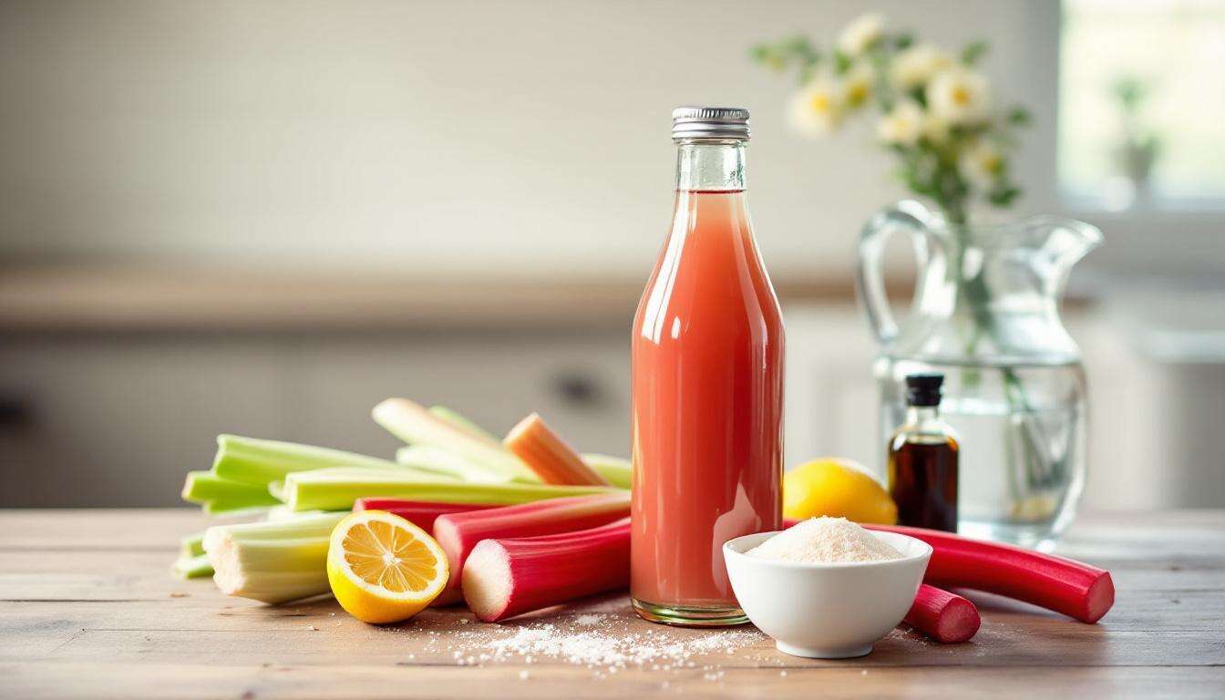 Rhabarbersirup selber machen, in 15 minuten fertig und 4 wochen im kühlschrank haltbar