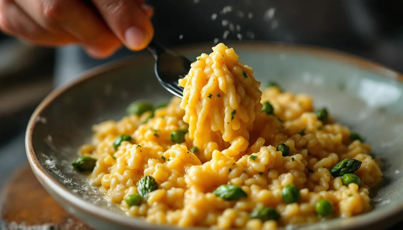 Spargelrisotto mit Parmesan, das cremiger wird als jede Restaurant-Version!