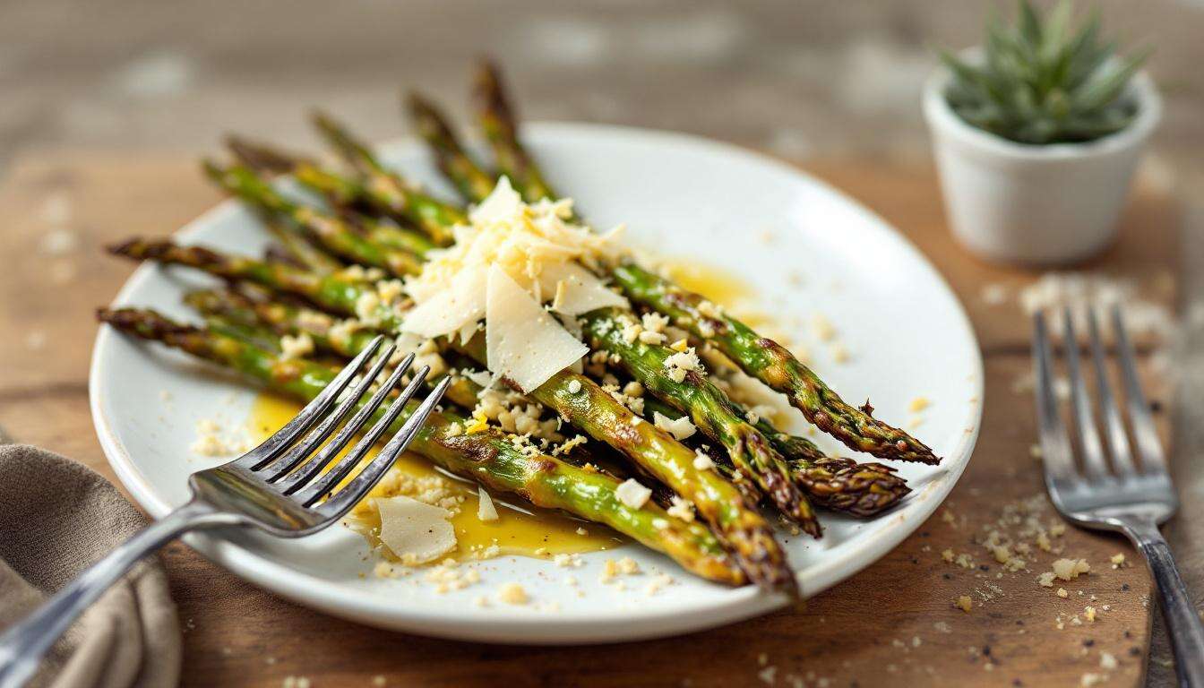 Airfryer-Spargel mit Parmesan, in 10 Minuten goldbraun und knuspriger als aus dem Ofen!