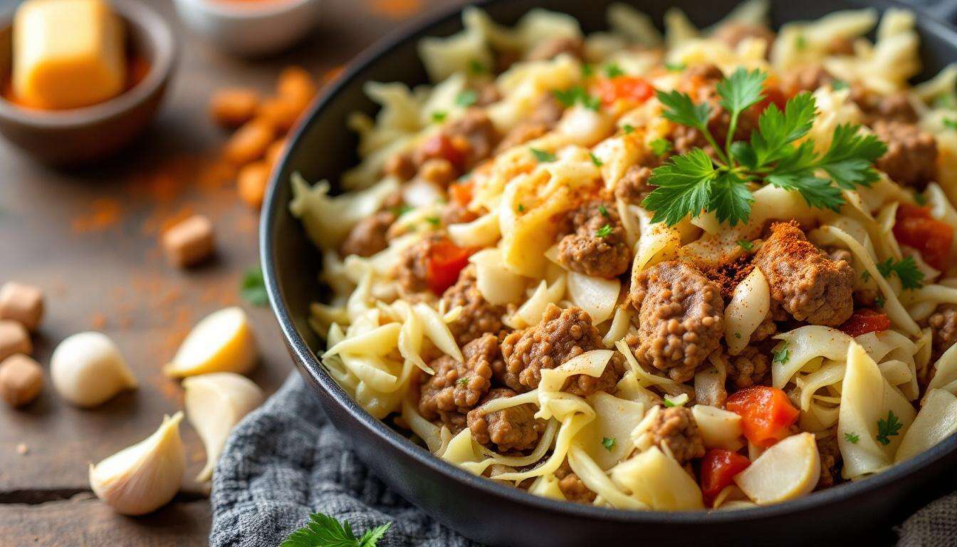 Weißkohl mit Hackfleisch aus der Pfanne: Deftig und in 20 Minuten servierfertig