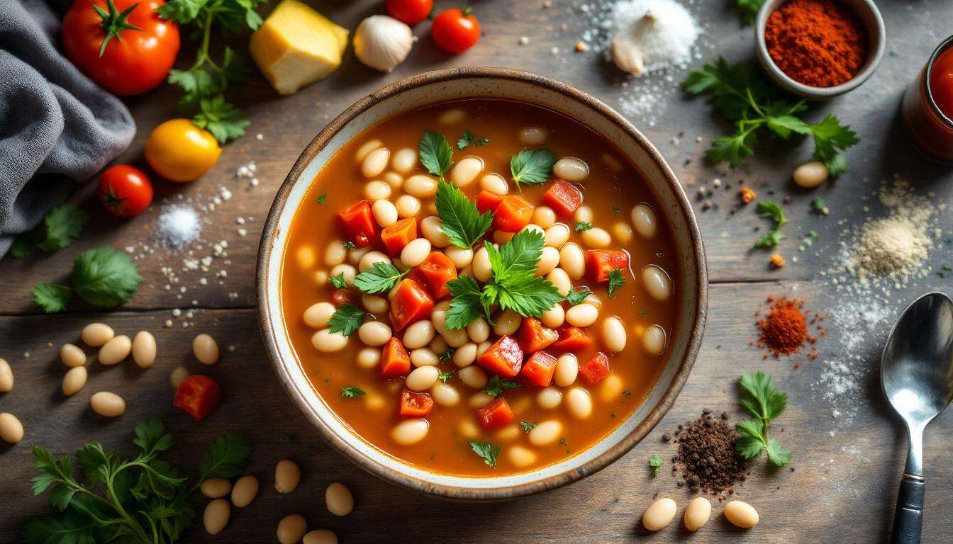 Bunte Gemüsesuppe mit Fenchel, Bohnen &amp; Tomaten – schnell, leicht und sättigend