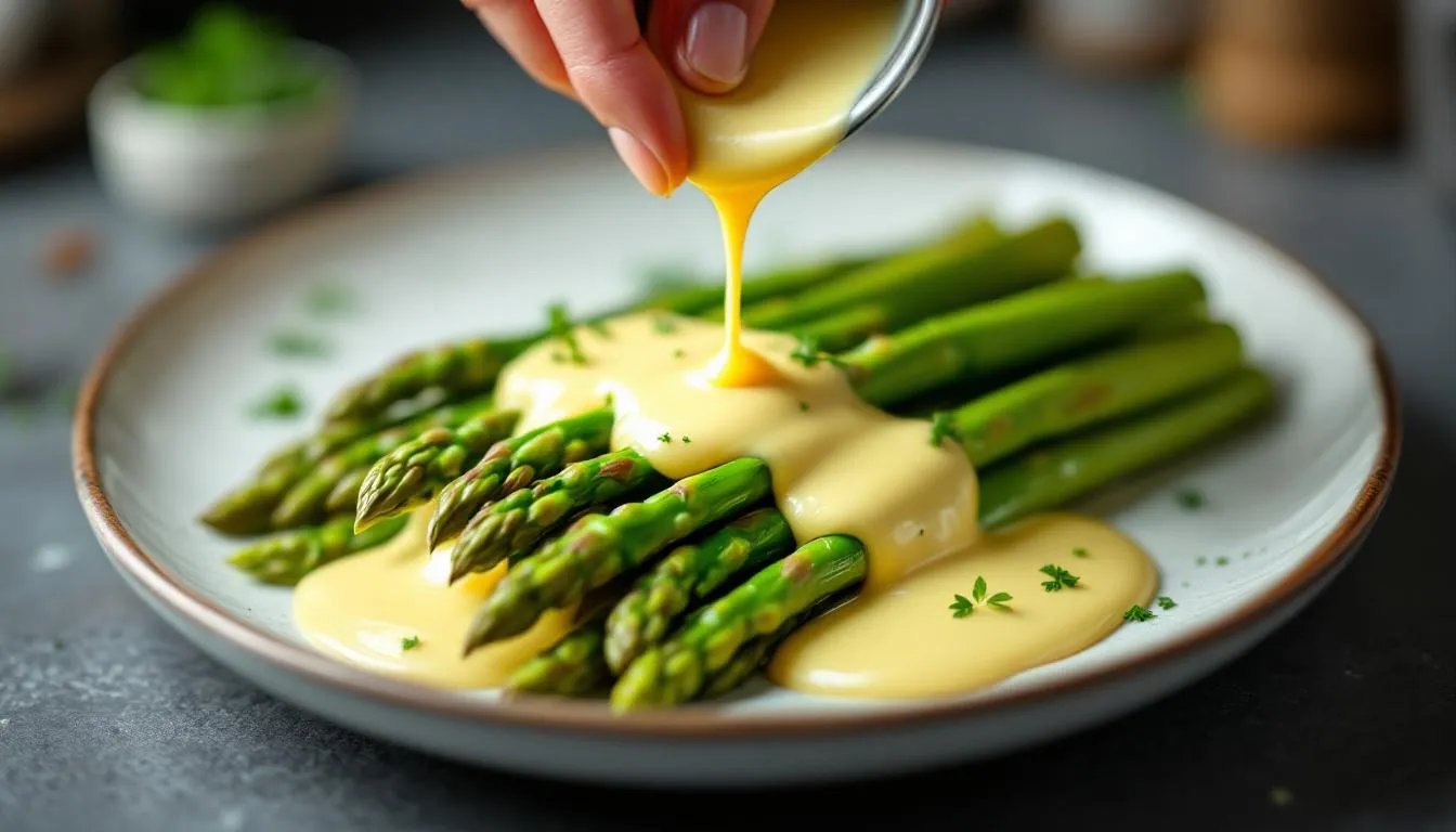 Spargel mit Sauce hollandaise, aber kalorienarm – dieses Rezept vom BZfE überzeugt